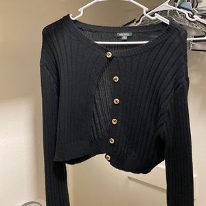 Button up cardigan crop